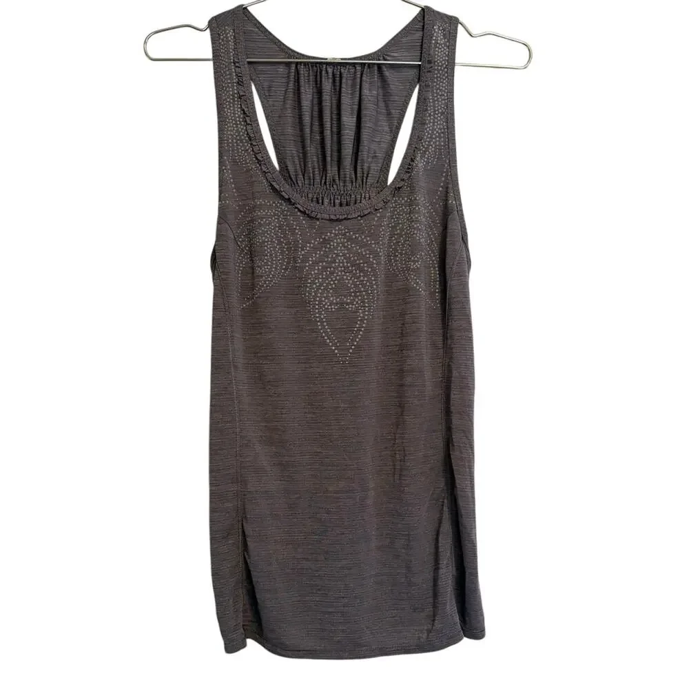 Lululemon Silver Reflective Racerback Tank Singlet Top Lavender 6